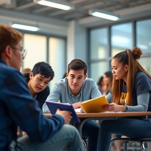 Étudiants travaillant ensemble sur des exercices de préparation aux examens DELF/DALF